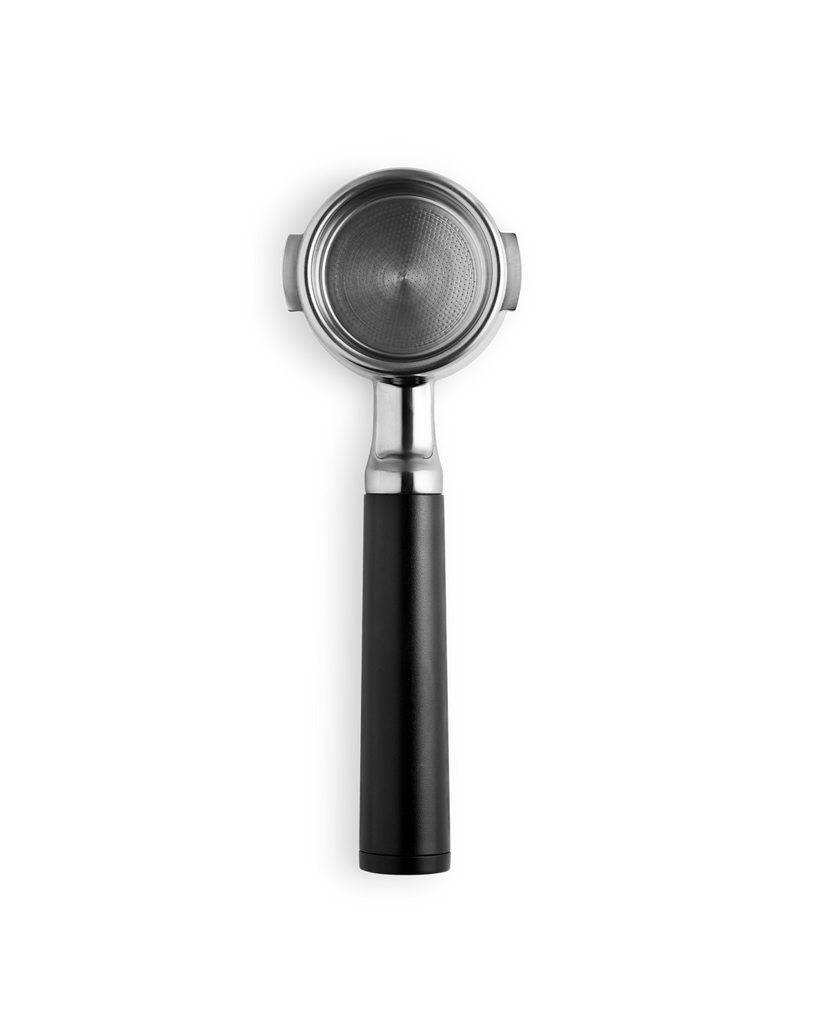 The Fellow Espresso 58 mm Bottomless Portafilter in black is ideal for perfect espresso shots.