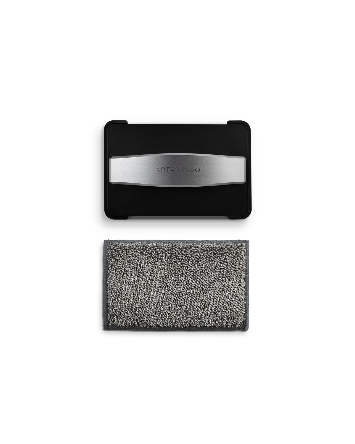 Fellow Artpresso Drain Tray Pro: black & silver cleaning tool with detachable gray pad.