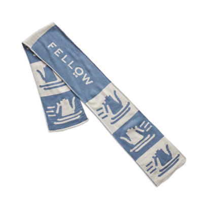 Fellow Ski Club Scarf - Fellow Ski Club Scarf - Ecru + Blue | Fellow