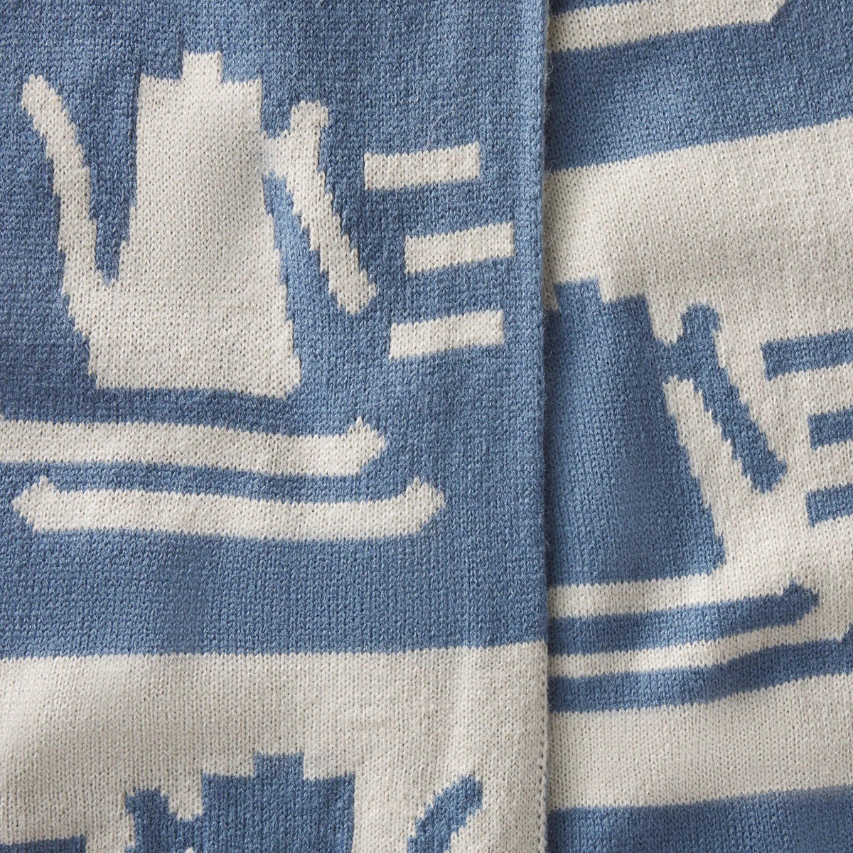 Fellow Ski Club Scarf - Fellow Ski Club Scarf - Ecru + Blue | Fellow